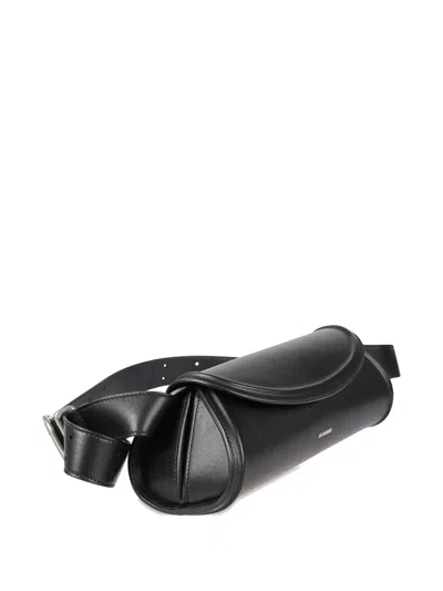 Jil Sander Cylindrical Shoulder Bag In Black
