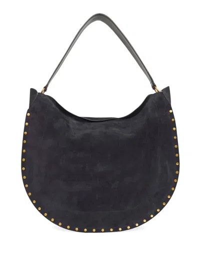 Isabel Marant Black Midnight Oskan Soft Zip Shoulder Bag In Black