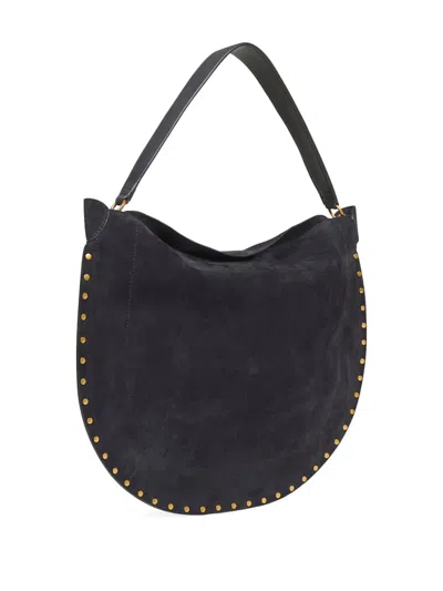 Isabel Marant Black Midnight Oskan Soft Zip Shoulder Bag In Black