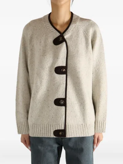 Atelier New York Button Trim Cardigan In Multi