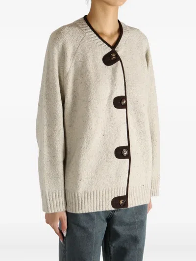 Atelier New York Button Trim Cardigan In Multi