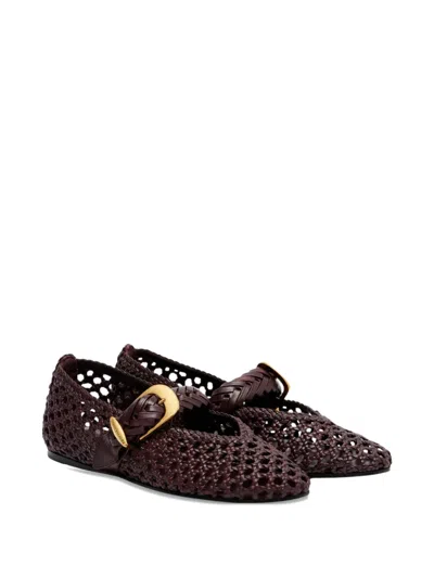 Zimmermann Helix Ballet Flats In Bordeaux Leather In Multi