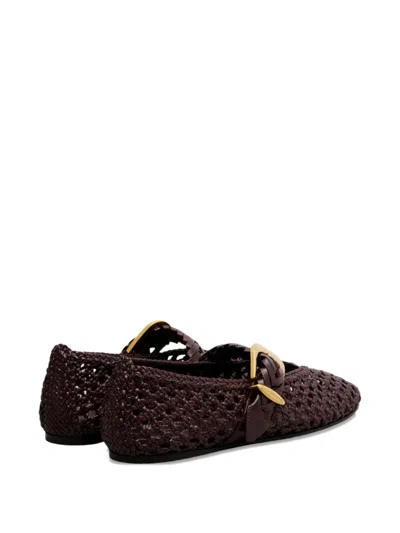 Zimmermann Helix Ballet Flats In Bordeaux Leather In Multi