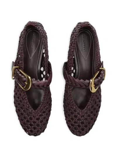 Zimmermann Helix Ballet Flats In Bordeaux Leather In Multi