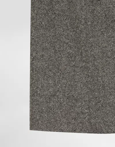 Dolce & Gabbana Dotted Wool Skirt In Gray