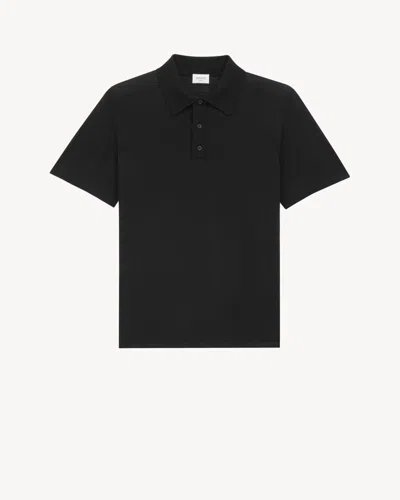 Saint Laurent Cassandre Polo Shirt In Black