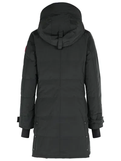 Canada Goose Mid-length Padded Coat With Detachable Hood And Quilted Design In Black
