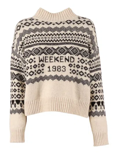 Weekend Max Mara Wool And Alpaca Jacquard Sweater In Multi