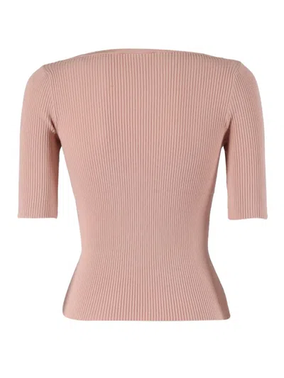 Weekend Max Mara Waser Ribbed T-shirt In Pink