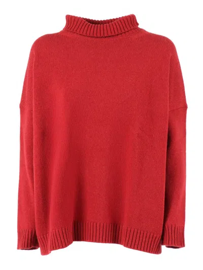 Weekend Max Mara Borgia Ribbed Turtleneck Sweater In Red
