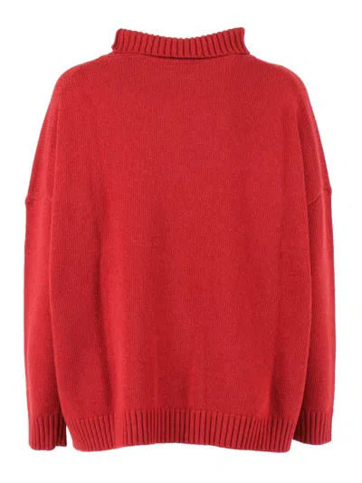 Weekend Max Mara Borgia Ribbed Turtleneck Sweater In Red