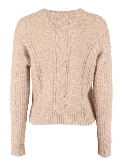 Max Mara Studio Boxy Sweater In Blended Alpaca In Neutral