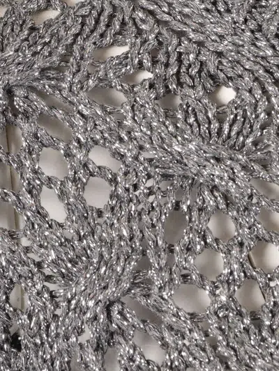 Max Mara Diamond-patterned Cordonnet Sweater In Gray