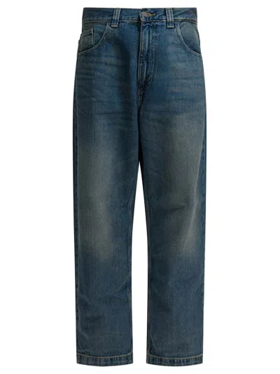 Carhartt Five-pocket Denim Trousers Featuring Belt Loops In Blue