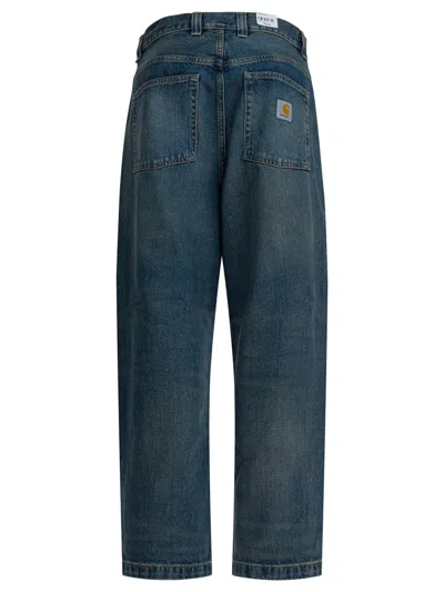 Carhartt Five-pocket Denim Trousers Featuring Belt Loops In Blue