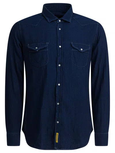 Bd Baggies Buttoned Pocket Shirt In Blue