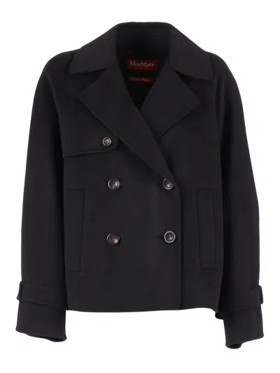 Max Mara Studio Nupar Double-breasted Jacket In Black