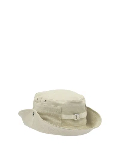 Jacquemus De-nimes Bucket Hat With Logo In Neutral