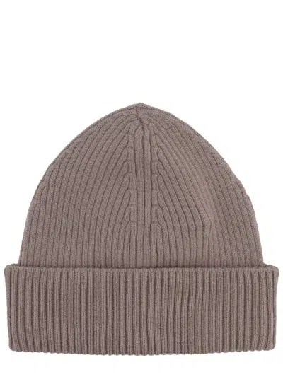 Our Legacy Ribbed Merino Wool Cap With Folded Cuff In Pink