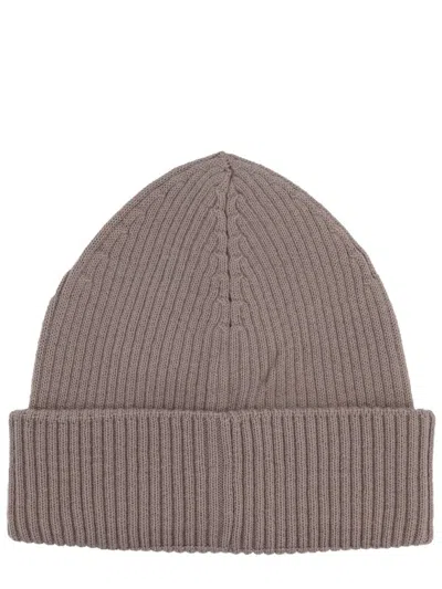 Our Legacy Ribbed Merino Wool Cap With Folded Cuff In Pink