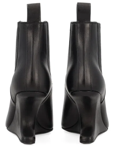 Rick Owens Ankle Boot With Pointed Toe And Sculptural Heel In Black