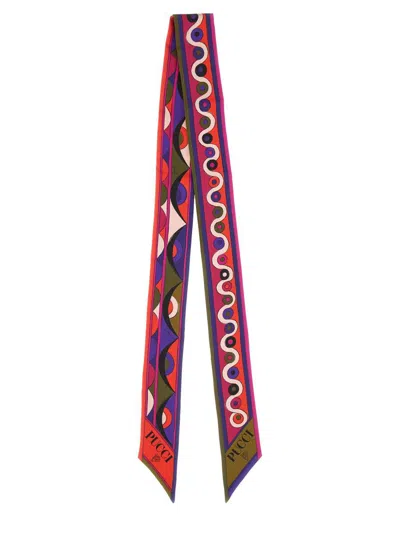 Pucci Geometric-pattern Silk Scarf In Pink