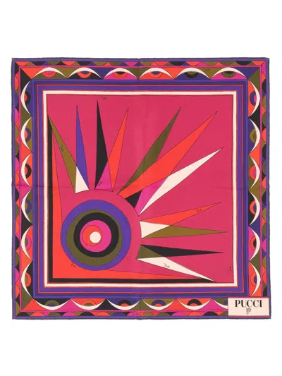 Pucci Square Scarf With Bold Print Design In Multi