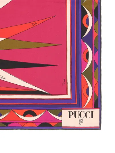Pucci Square Scarf With Bold Print Design In Multi
