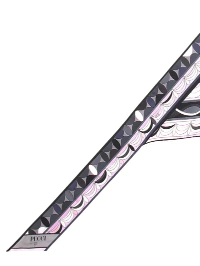 Pucci Graphic Lightweight Rectangular Scarf Design In Black