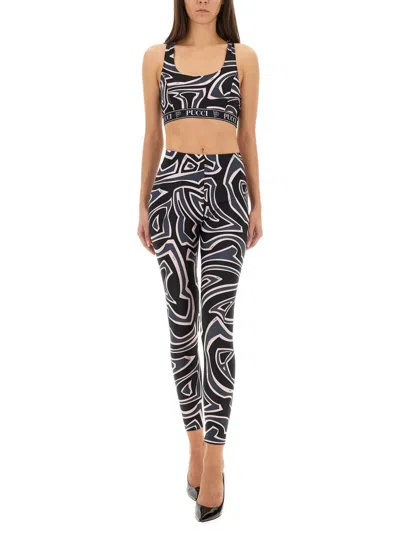 Pucci Geometric Racerback Top For Modern Style In Black