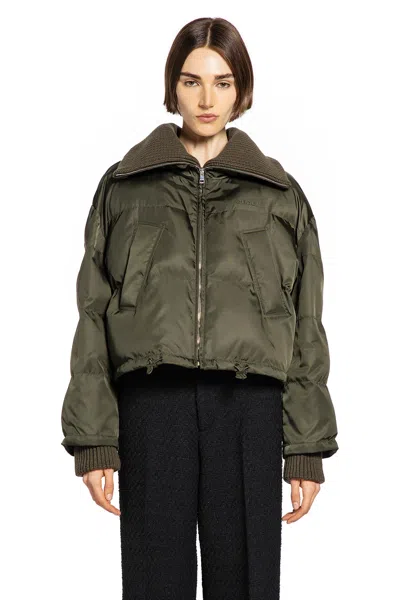 Gucci Puffer-jacke Aus Feinem Nylongabardine In Green