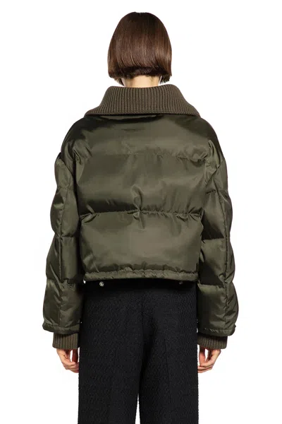 Gucci Puffer-jacke Aus Feinem Nylongabardine In Green