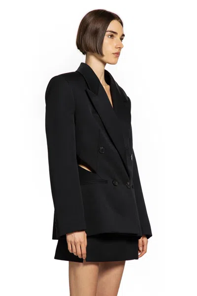 Givenchy Double-breasted Slashed Jacket In Wool In Black