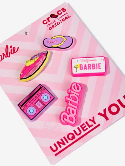 Crocs Girls Barbie Retro Jibbitz™ 5 Pack In Pink
