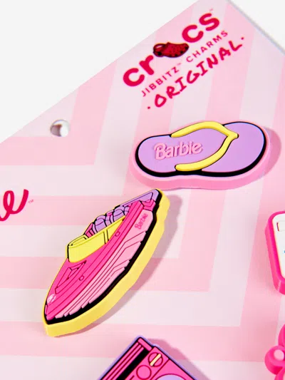 Crocs Girls Barbie Retro Jibbitz™ 5 Pack In Pink