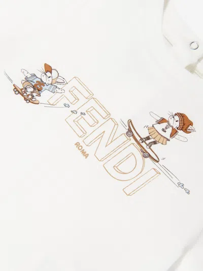 Fendi Logo-graphic Baby T-shirt In White