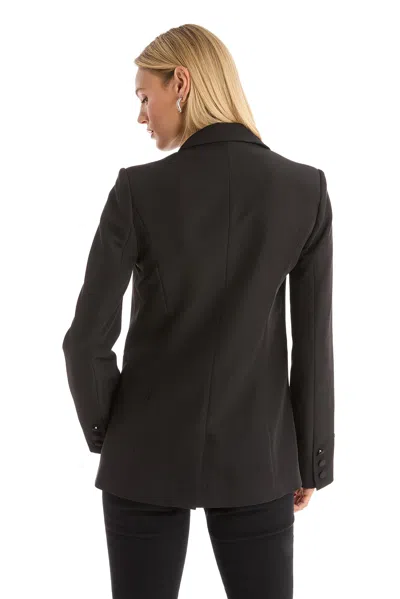 The Noli Shop London Floral Sequin Blazer In Black