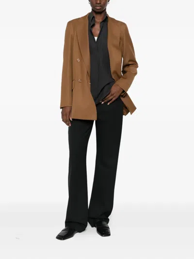 Max Mara Palanca Double-breasted Blazer In Brown