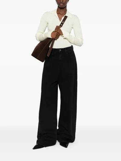 Icon Denim Wide-leg Jeans In Black