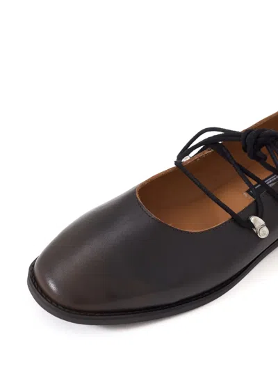 Mfpen Lace-up Leather Ballet Flats In Brown