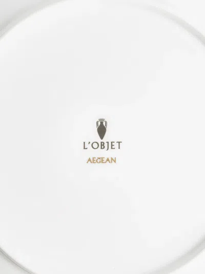 L'objet Aegean Filet Gold Dessert Plate In Gold/white