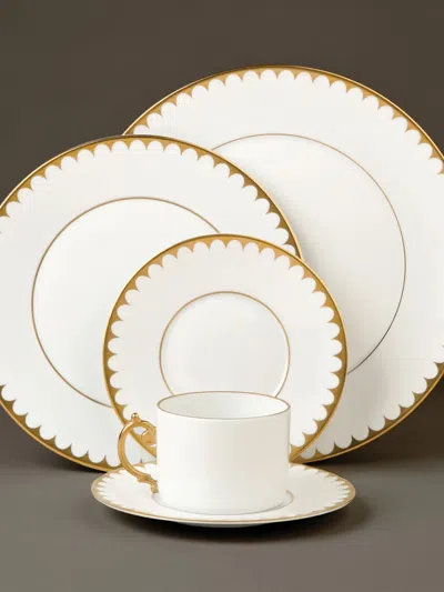 L'objet Aegean Filet Gold Dessert Plate In Gold/white