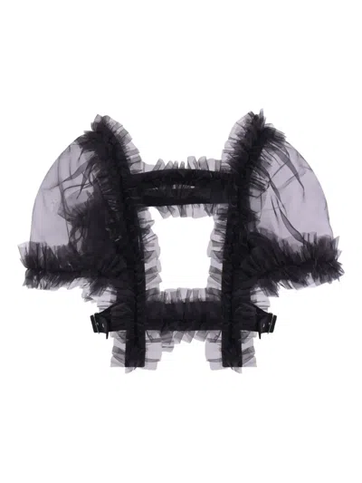 Noir Kei Ninomiya Ruffled Top In Black