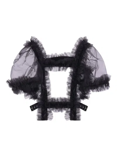 Noir Kei Ninomiya Ruffled Top In Black