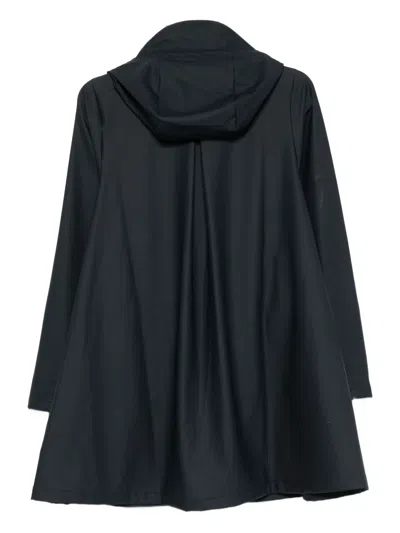 Rains Branded A-line Shell Jacket In Blue