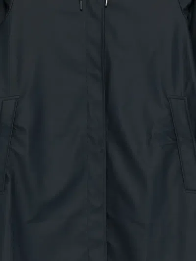 Rains Branded A-line Shell Jacket In Blue