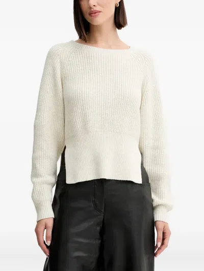 Twinset Ribbed-knit Jumper In Neutral