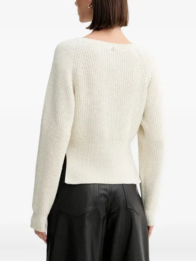 Twinset Ribbed-knit Jumper In Neutral