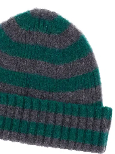 Howlin' Hard Working Striped-pattern Beanie Hat In Green