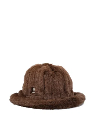 Kangol Debossed-stripe Hat In Brown
